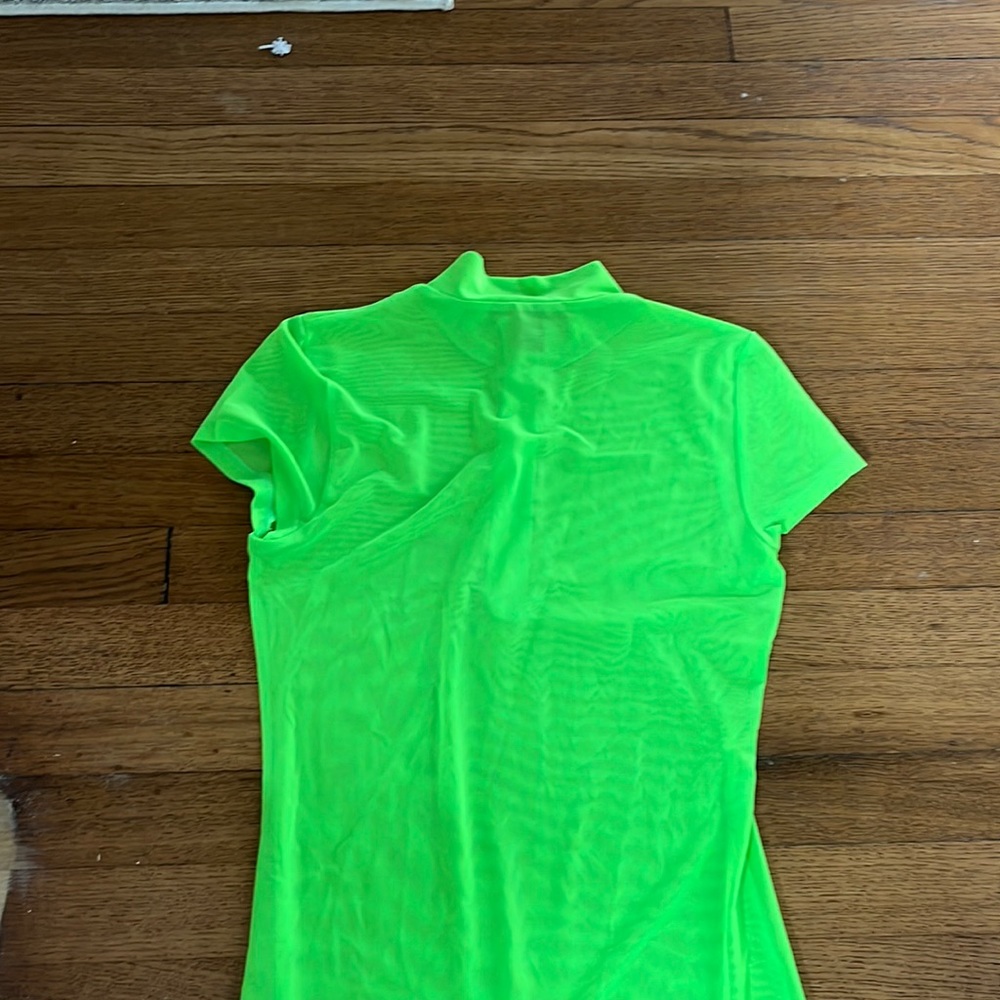 Like green mesh see through dress